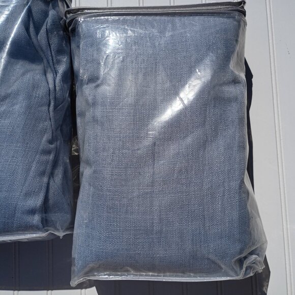 WEST LAKE Faux Linen Curtain Panels 41 x 91 Dusty Blue Pinch Pleat SET OF 4 - Picture 15 of 16